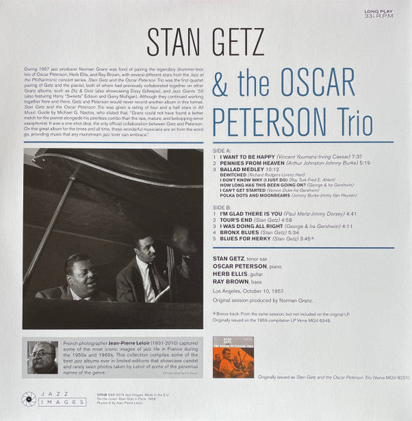 Stan Getz & Oscar Peterson Trio, The - Stan Getz & the Oscar Peterson Trio (LP) - Velvet Music