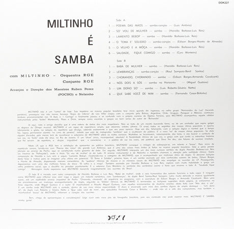 Miltinho - Miltinho É Samba (cd + lp) - Velvet Music