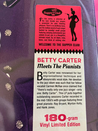 Betty Carter - Meets The Pianists (LP) - Velvet Music
