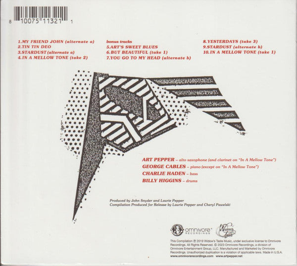 Art Pepper - Stardust (CD) - Velvet Music