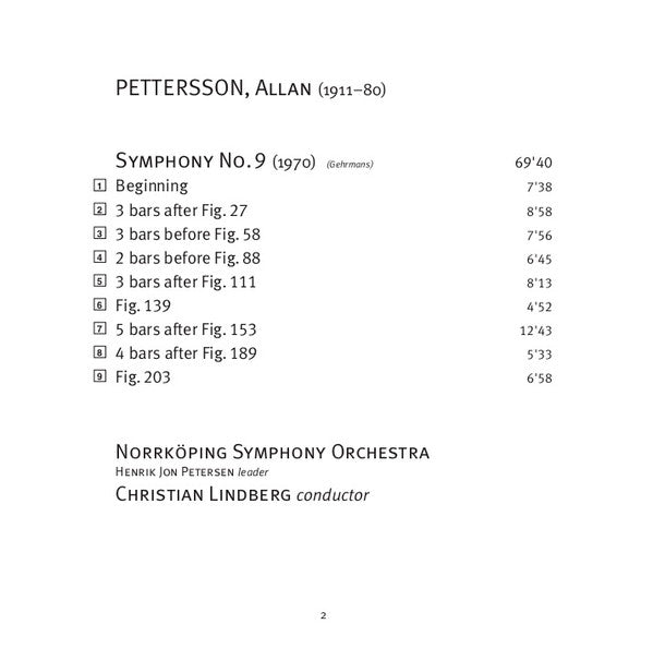 A. Petterson - Symphonie n°9 (CD)