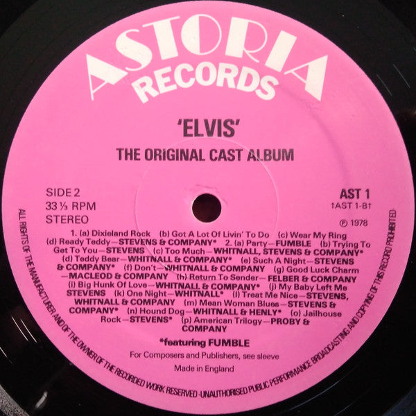 Various - 'Elvis' - The Original Cast Album (second-hand LP)