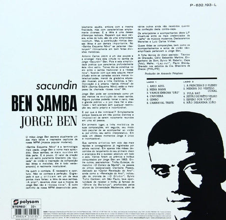 Jorge Ben - Sacundin Ben Samba (LP)