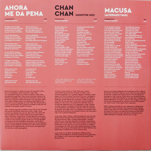 Buena Vista Social Club - Ahora Me Da Pena EP (LP) - Velvet Music