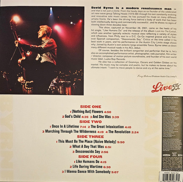 David Byrne - Live From Austin TX (LP) - Velvet Music