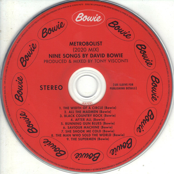 David Bowie - Metrobolist (Nine Songs By David Bowie) (CD) - Velvet Music