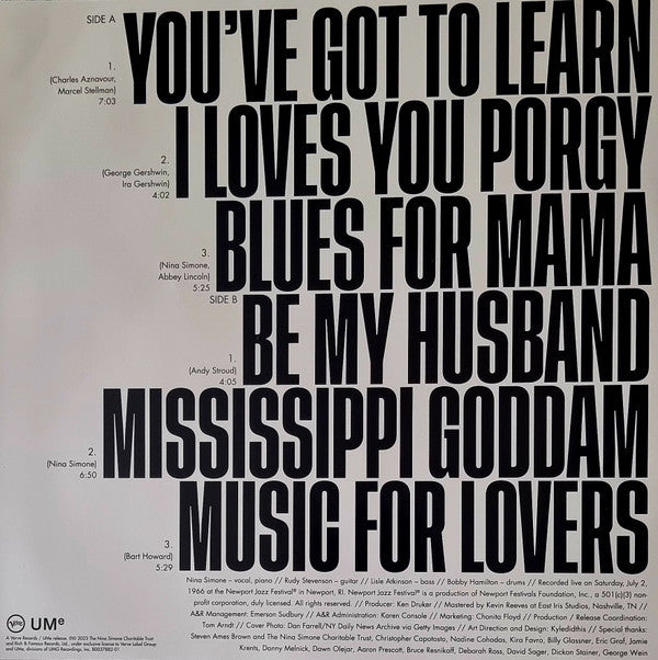 Nina Simone - You've got to learn (LP) - Velvet Music