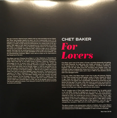 Chet Baker - For Lovers (LP) - Velvet Music