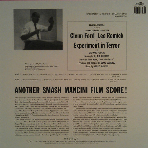 Henry Mancini - Experiment In Terror (Music From The Motion Picture) (LP) - Velvet Music