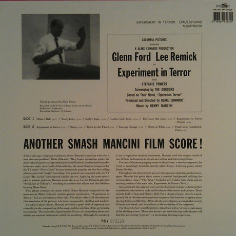 Henry Mancini - Experiment In Terror (Music From The Motion Picture) (LP) - Velvet Music