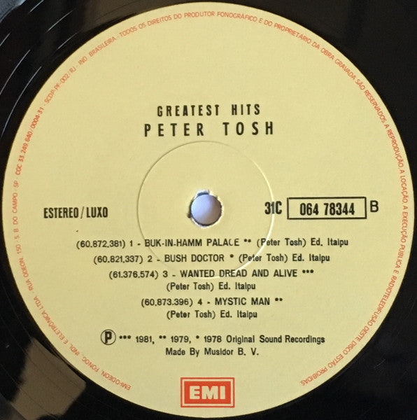 Peter Tosh - Greatest Hits (tweedehands LP) - Velvet Music