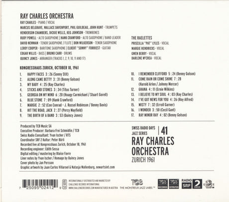 Ray Charles And His Orchestra - Zurich 1961 (tweedehands CD) - Velvet Music