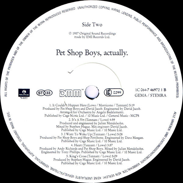 Pet Shop Boys - Actually (tweedehands LP) - Velvet Music