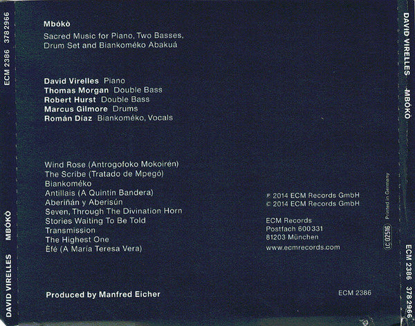 David Virelles - Mbókò (CD) - Velvet Music