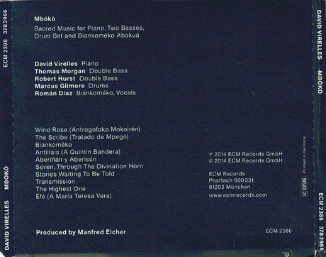 David Virelles - Mbókò (CD) - Velvet Music