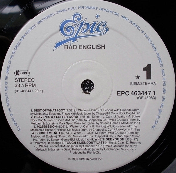 Bad English - Bad English (tweedehands LP) - Velvet Music