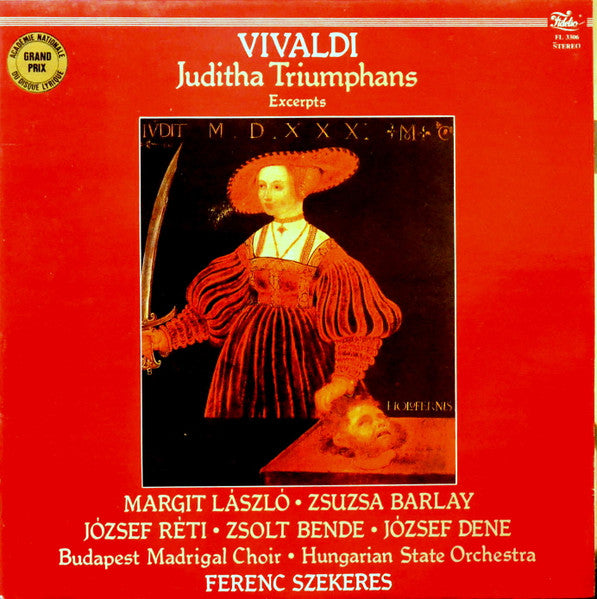 Antonio Vivaldi - Zsuzsa Barlay, Ferenc Szekeres, Budapesti Madrigálkórus, Hungarian State Orchestra - Juditha Triumphans (Excerpts) (tweedehands LP) - Velvet Music
