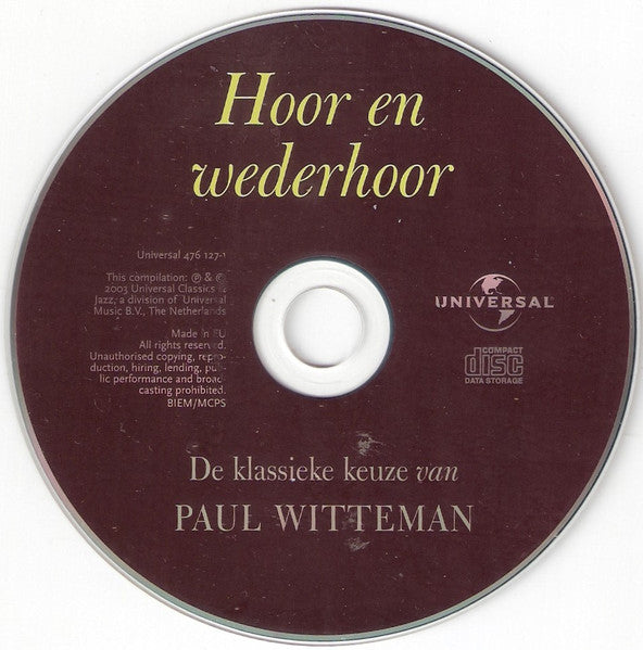 Paul Witteman - Hear And Respond (The Classical Choice Of Paul Witteman) (second hand CD)