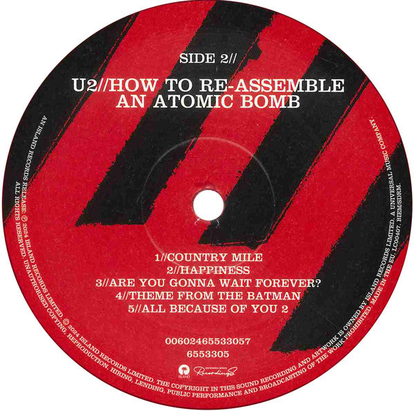 U2 - How To Re-Assemble An Atomic Bomb (LP)