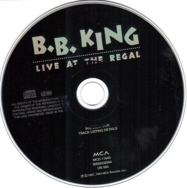 B.B. King - Live At The Regal (CD) - Velvet Music
