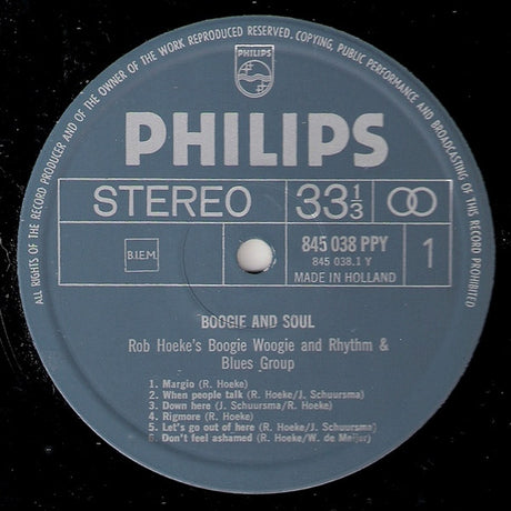 Rob Hoeke or Rob Hoeke's Boogie Woogie And R&B Group - Boogie & Soul (tweedehands LP) - Velvet Music