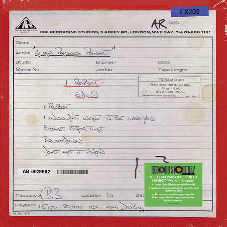 Alan Parsons Project, The - I Robot (Work In Progress) (LP) - Velvet Music