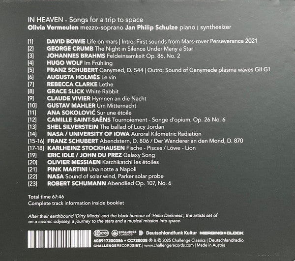 Olivia Vermeulen, Jan Philip Schulze - In Heaven - Songs For A Trip To Space (CD) - Velvet Music