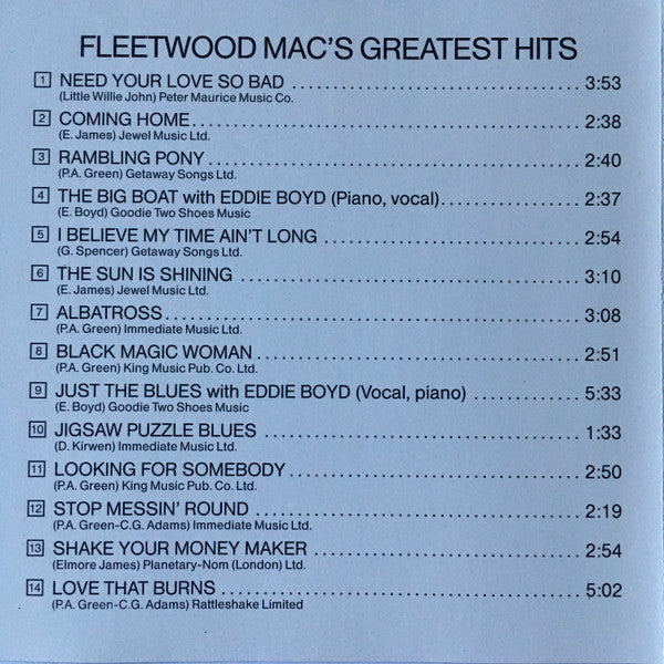 Fleetwood Mac - Fleetwood Mac's Greatest Hits (CD d'occasion)