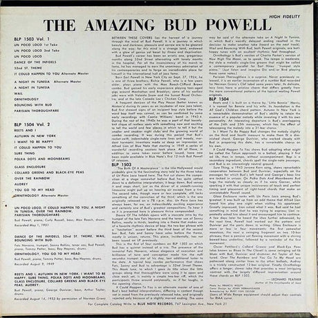 Bud Powell - The Amazing Bud Powell, Volume 2 (33 tours d'occasion)