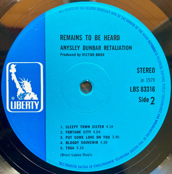 Aynsley Dunbar Retaliation, The - Remains To Be Heard (tweedehands LP) - Velvet Music