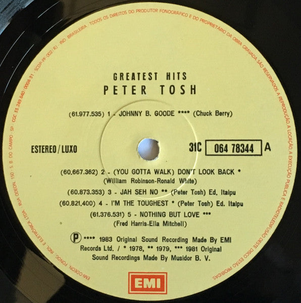 Peter Tosh - Greatest Hits (tweedehands LP) - Velvet Music