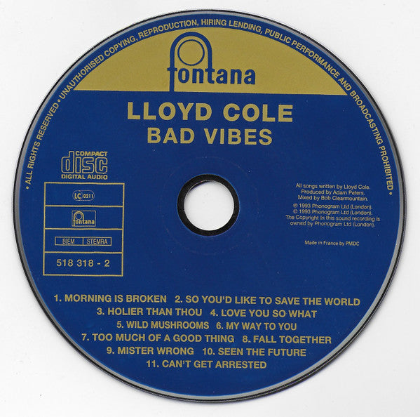 Lloyd Cole - Bad Vibes (tweedehands CD) - Velvet Music