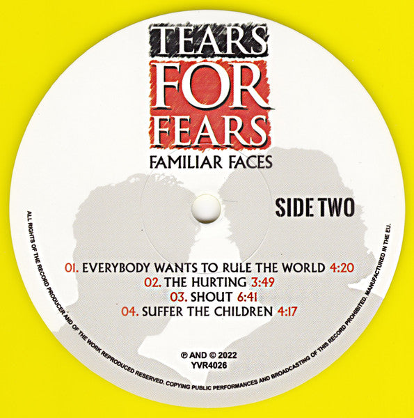 Tears For Fears - Familiar Faces  (LP) - Velvet Music