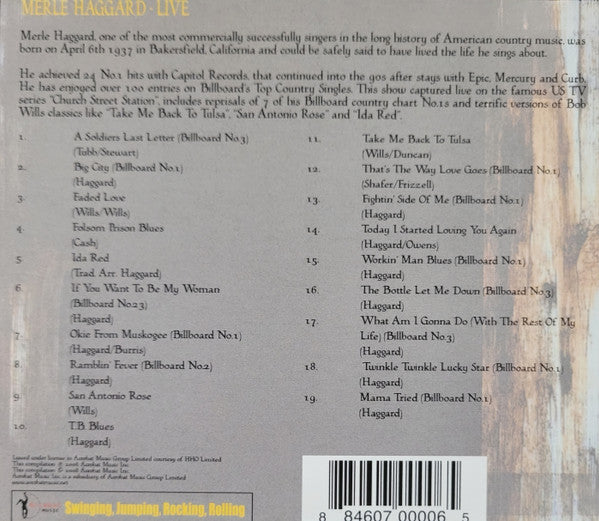 Merle Haggard - Live (CD) - Velvet Music