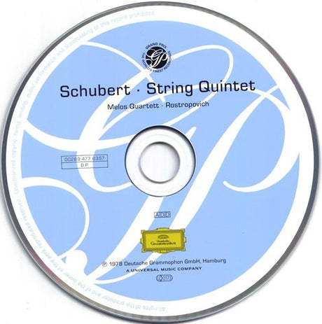 Franz Schubert - Melos Quartett, Mstislav Rostropovich - Streichquintett • String Quintet (CD)
