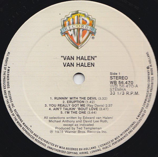 Van Halen - Van Halen (tweedehands LP) - Velvet Music