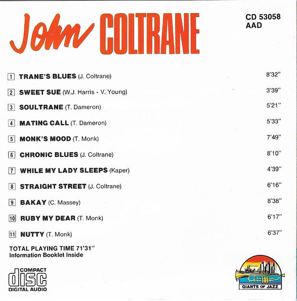 John Coltrane - Trane's Blues (CD d'occasion)