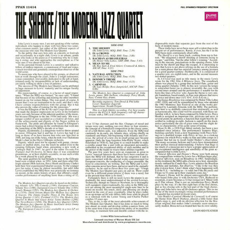 Modern Jazz Quartet, The - The Sheriff (LP) - Velvet Music