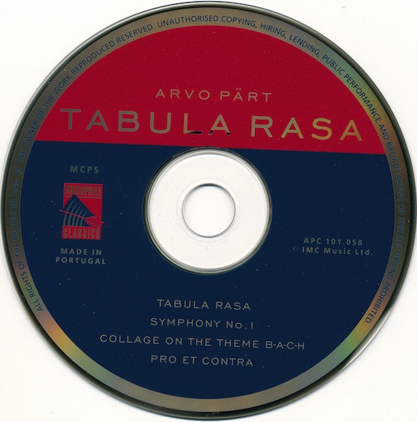Arvo Pärt - Tabula Rasa (LP) - Velvet Music