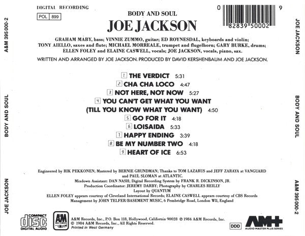Joe Jackson - Body And Soul (tweedehands CD) - Velvet Music