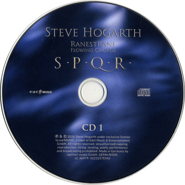 Steve Hogarth, RaneStrane, Flowing Chords - S.P.Q.R. - Live From Sala Sinopoli, Roma (CD) - Velvet Music