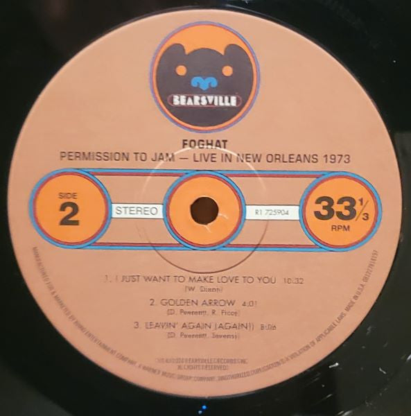 Foghat - Permission To Jam - Live In New Orleans 1973 (LP)