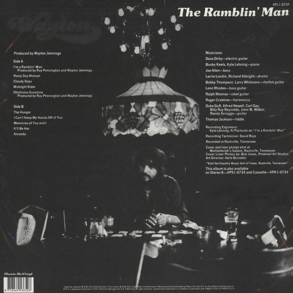 Waylon Jennings - Waylon The Ramblin' Man (LP) - Velvet Music