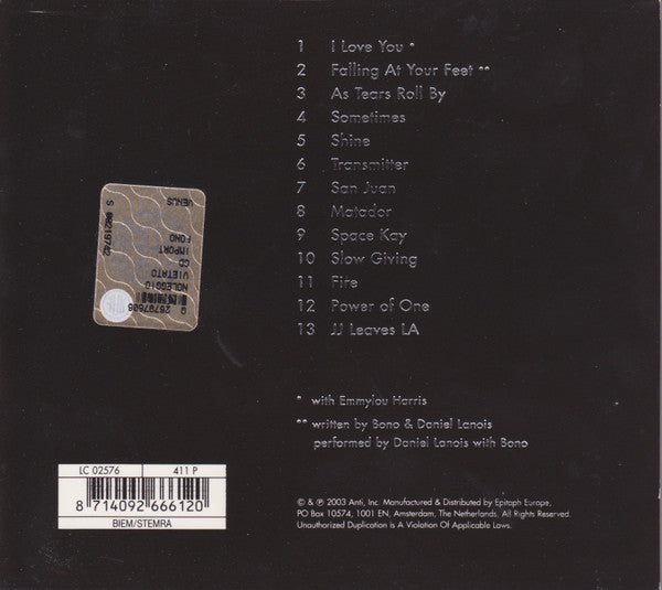 Daniel Lanois - Shine (CD) - Velvet Music