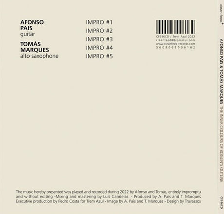 Afonso Pais | Tomás Marques - The Inner Colours of Boglin’s Outline (tweedehands CD) - Velvet Music