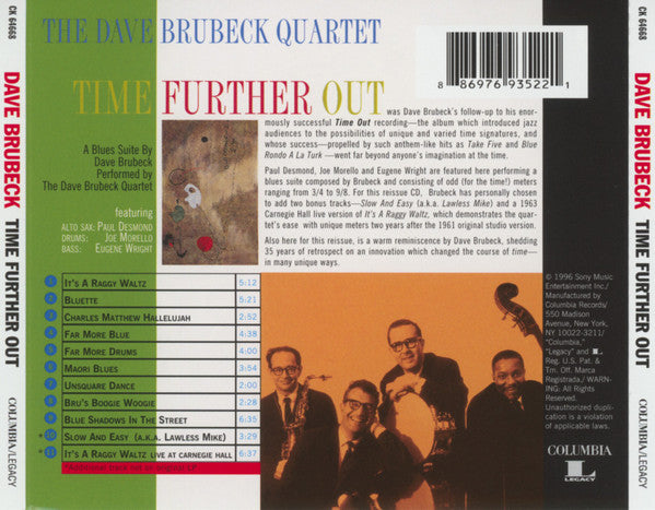 Dave Brubeck Quartet, The - Time Further Out: Miro Reflections (CD) - Velvet Music