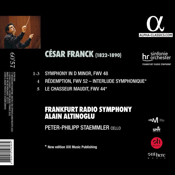 César Franck - hr-Sinfonieorchester, Alain Altinoglu - Symphony In D Minor / Rédemption / Le Chasseur Maudit (CD) - Velvet Music
