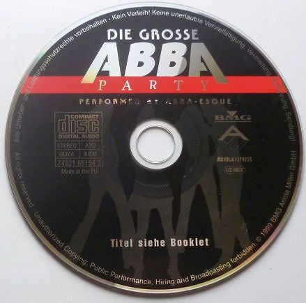 ABBA-Esque - Die Grosse ABBA Party (CD) - Velvet Music