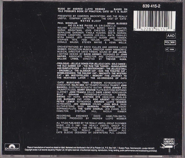 Andrew Lloyd Webber - Highlights From Cats (tweedehands CD) - Velvet Music