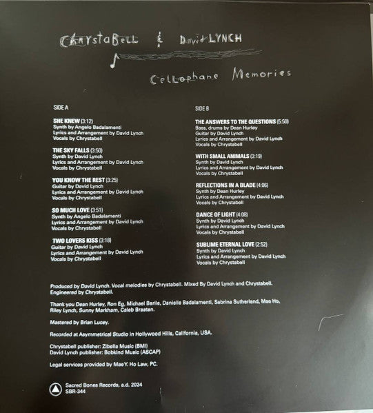 Chrysta Bell & David Lynch - Cellophane Memories  (LP) - Velvet Music